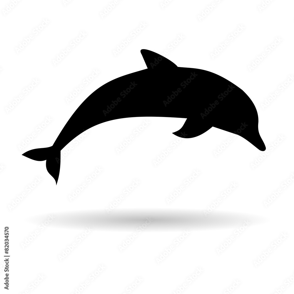 Fototapeta premium Sylwetka delfinów - ilustracja