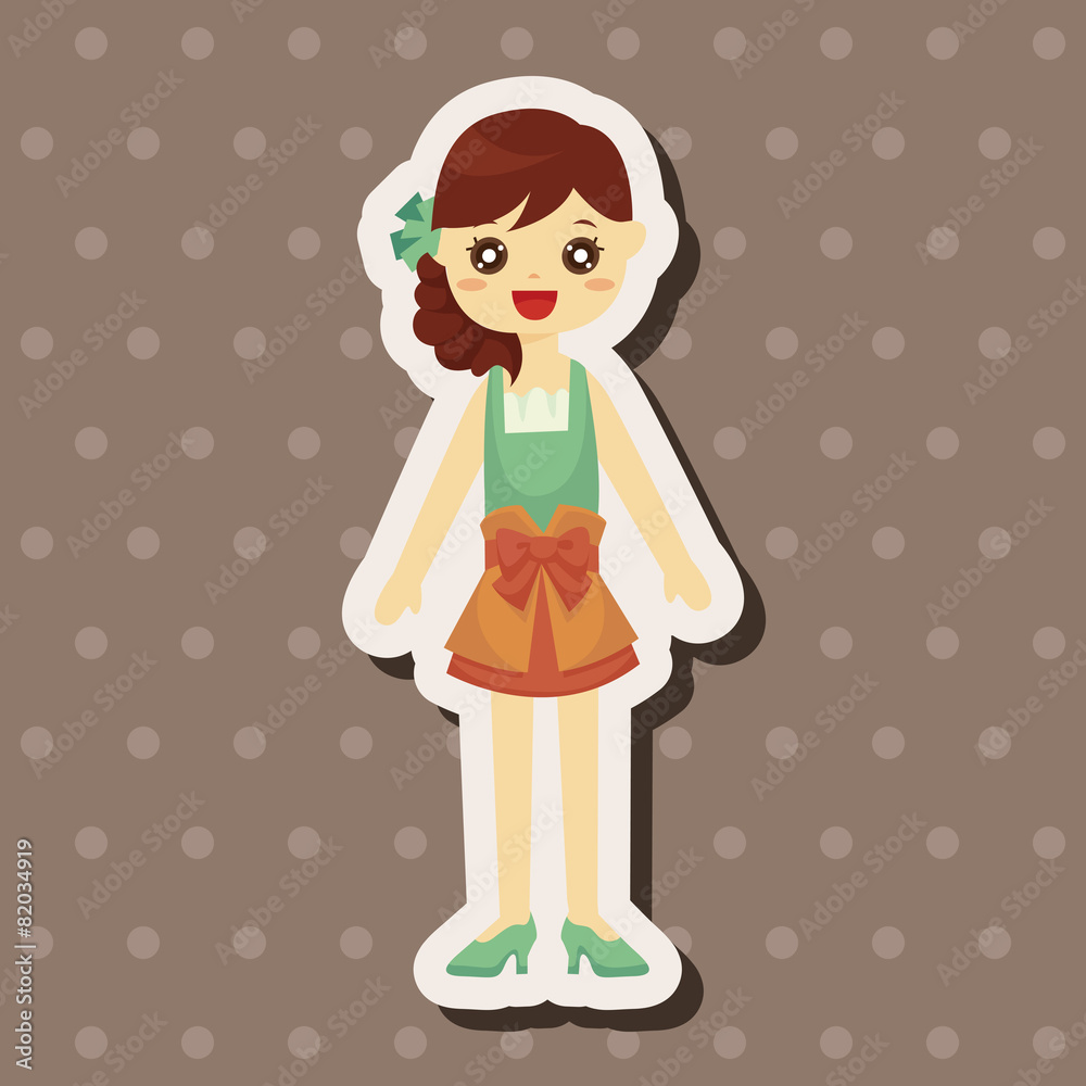 lady girl cartoon theme elements lady girl cartoon theme elements