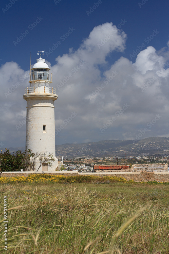 Great Lighthouse in Paphos, Cyprus in the spring