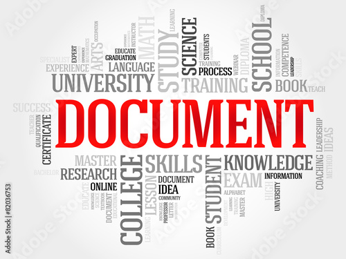 DOCUMENT word cloud, business concept