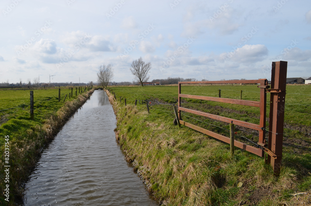 small river in countryside, Belgium