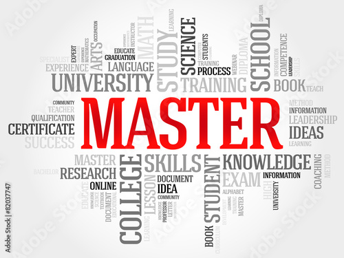 Master word cloud, education concept