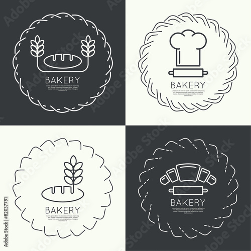 Set of round frames and banners