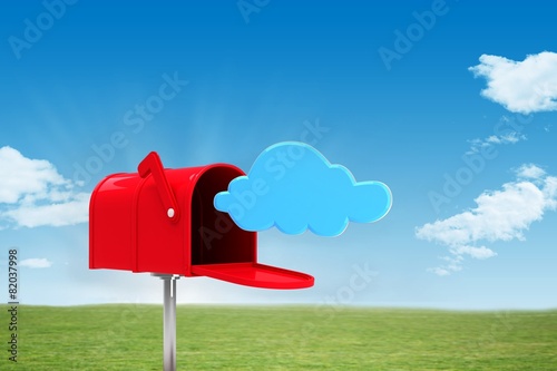 Obraz na plátně Composite image of red email postbox