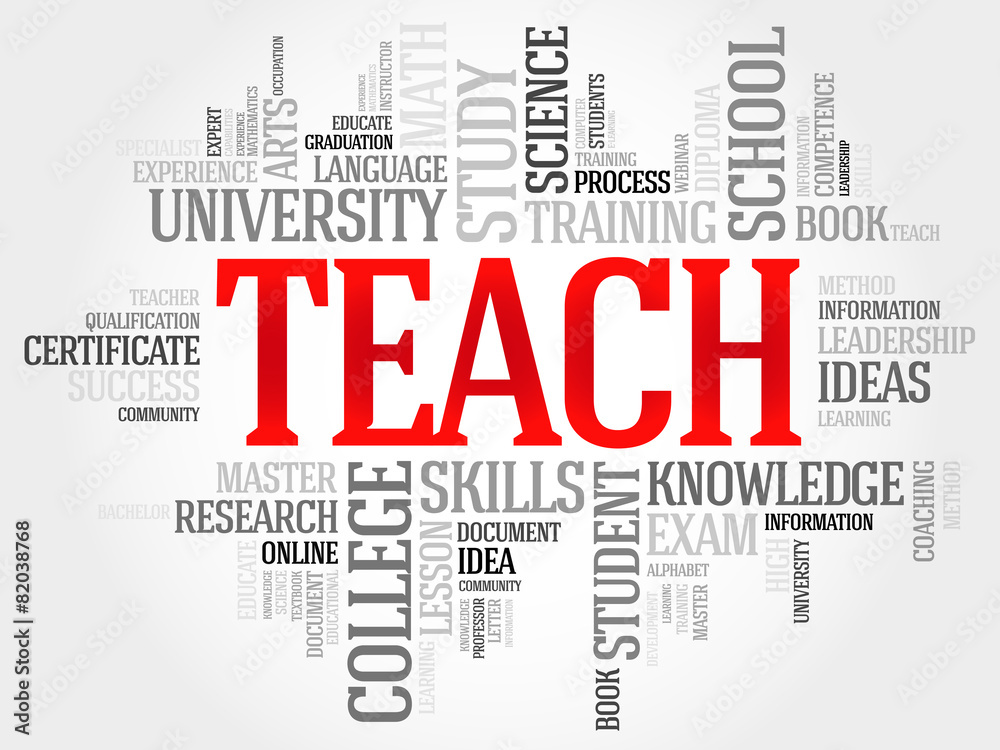 Fototapeta premium TEACH word cloud, education concept
