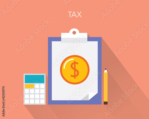 Tax concept flat vector illustration