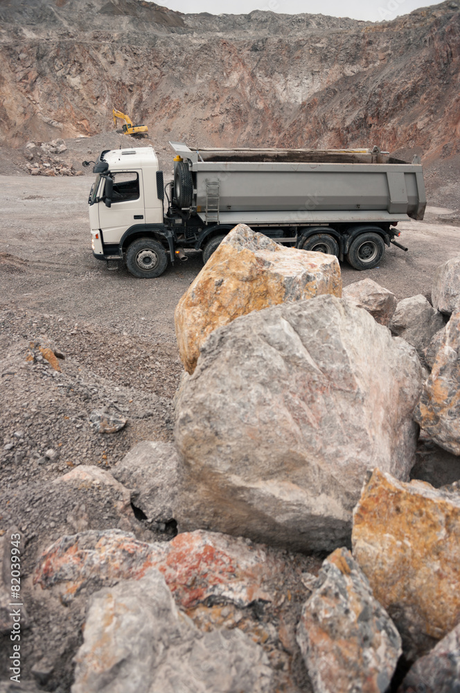 Fototapeta premium Truck in quarry
