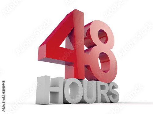 48 Hours over white background