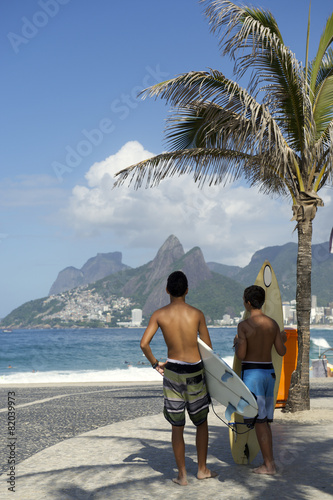 Brazilian Surfers Ipanema Beach Rio de Janeiro