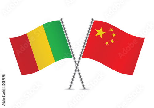 Free Download Chinese and Malian flags. Vector illustration. - GFXLoad