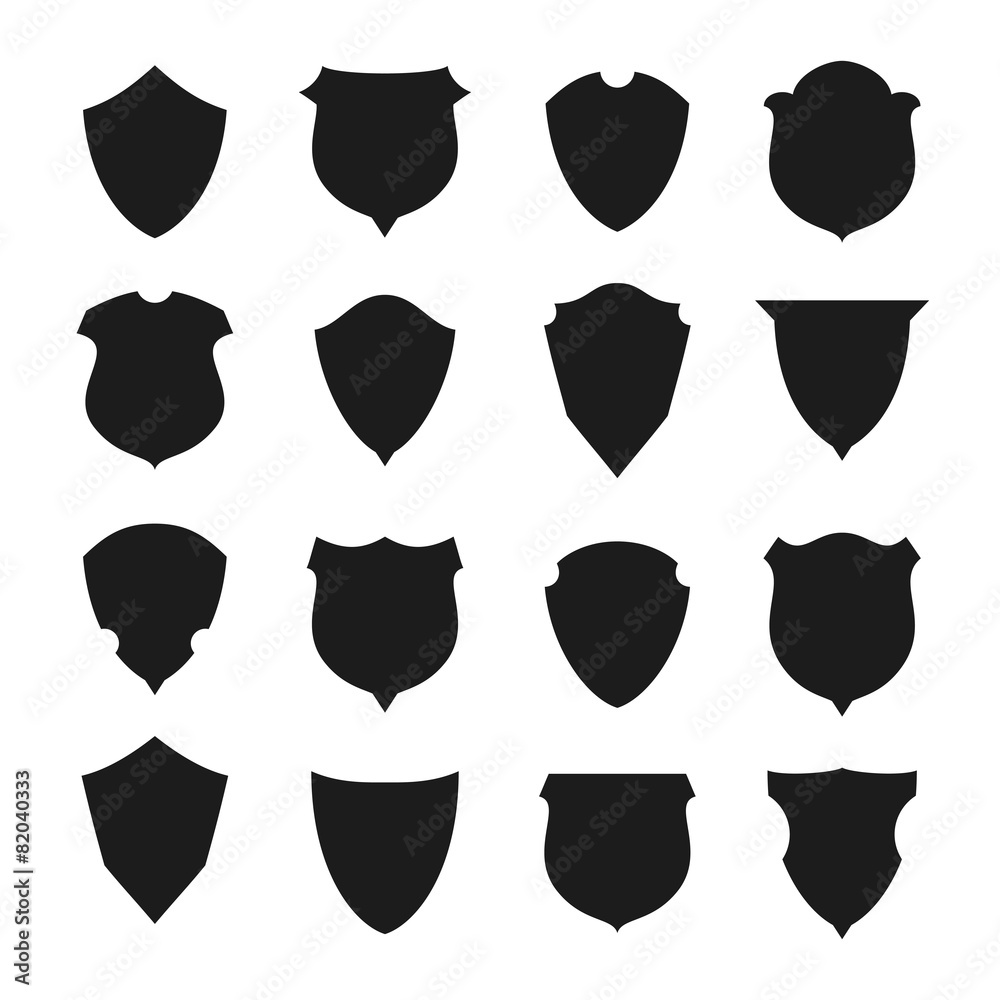 Black and white shield. Black and white shield.