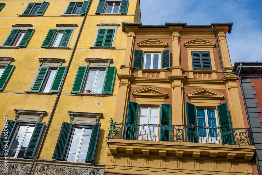 Obraz premium Facciata palazzi signorili, centro storico, Pisa