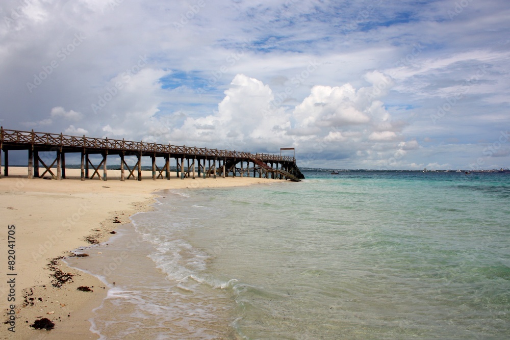 Tropical Beach with Boardwalk