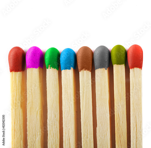 Close up matches of different colors
