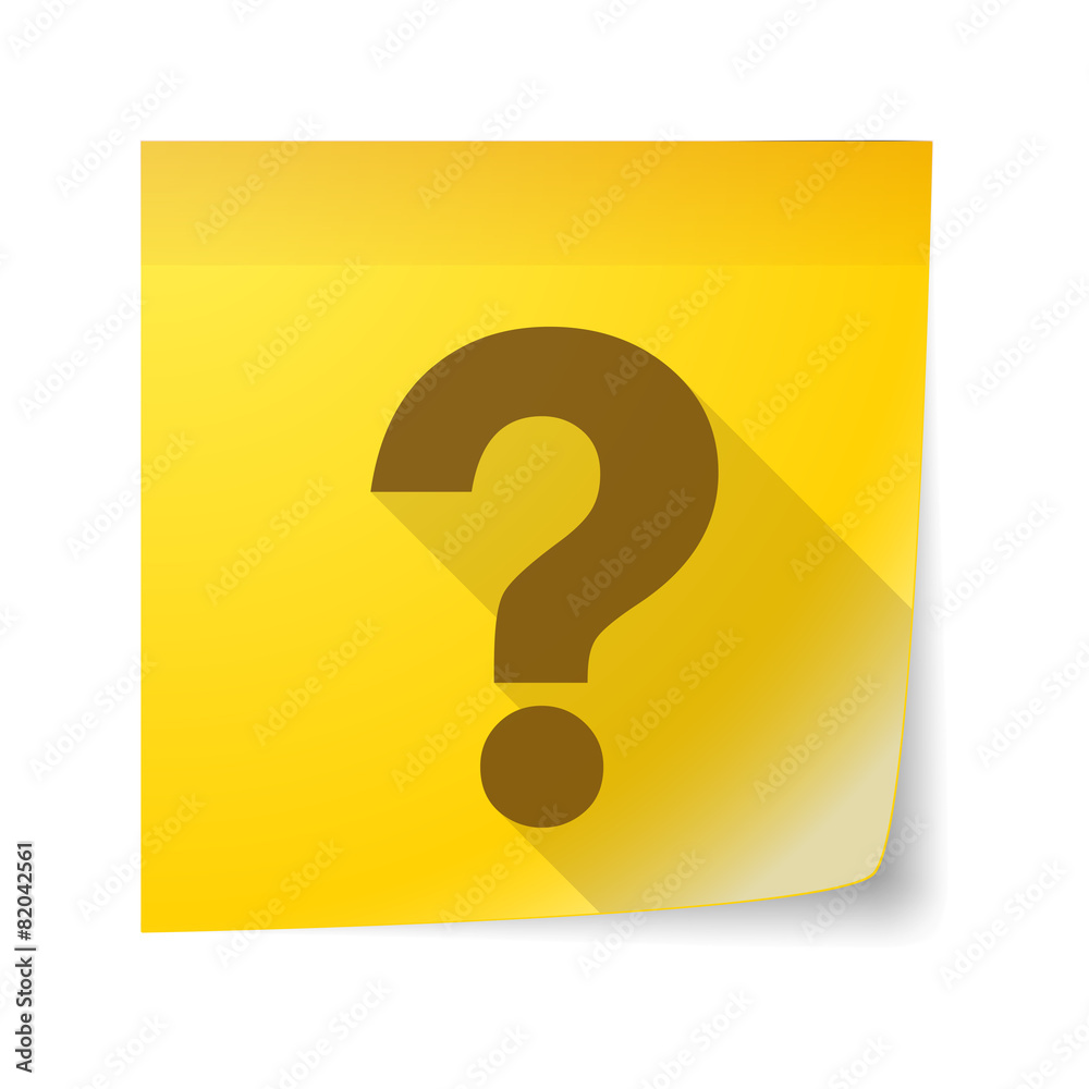 Sticky note icon with a question sign Sticky note icon with a question sign
