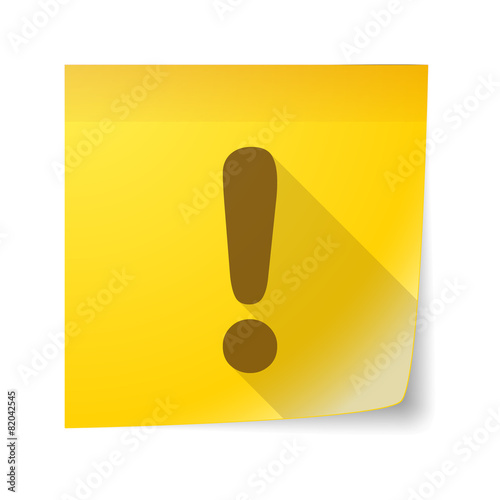 Sticky note icon with an exclamation sign