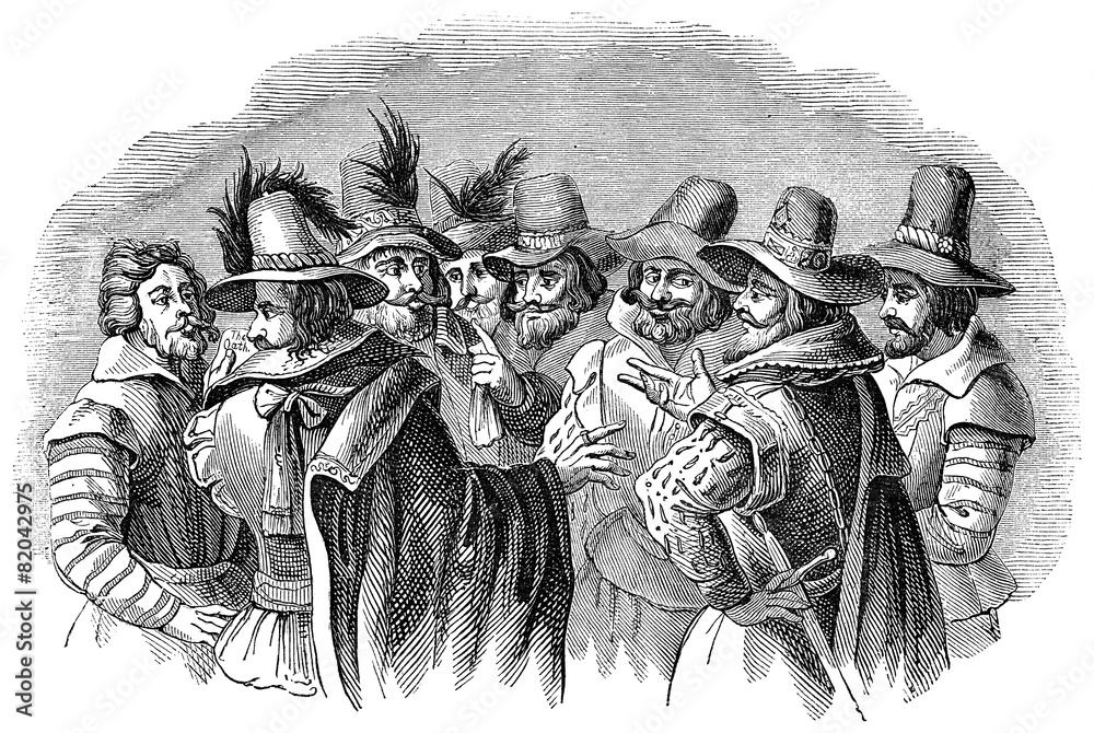 Naklejka premium Guy Fawkes and his fellow conspirators