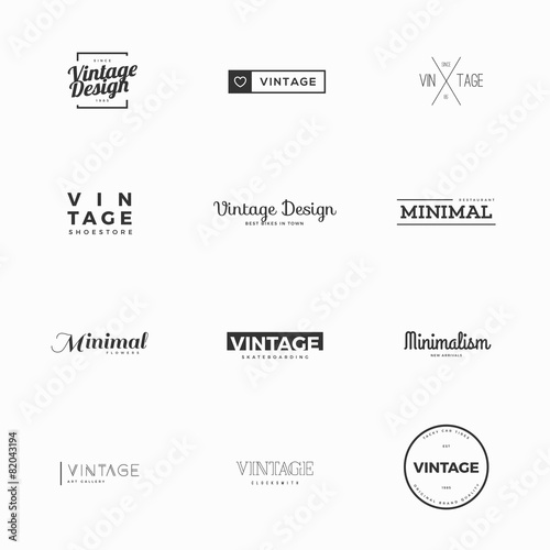Vintage vector logo templates for brand design
