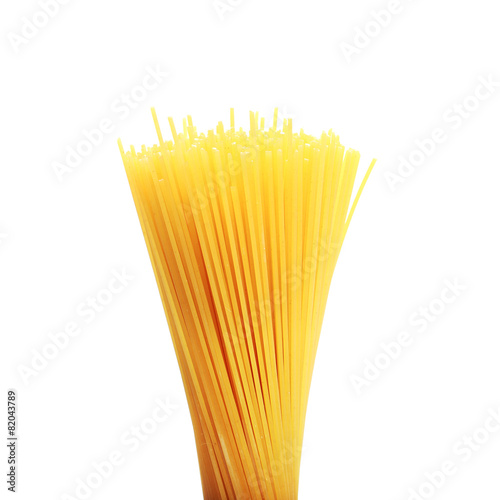 Bunch of spaghetti pasta isolated on white background