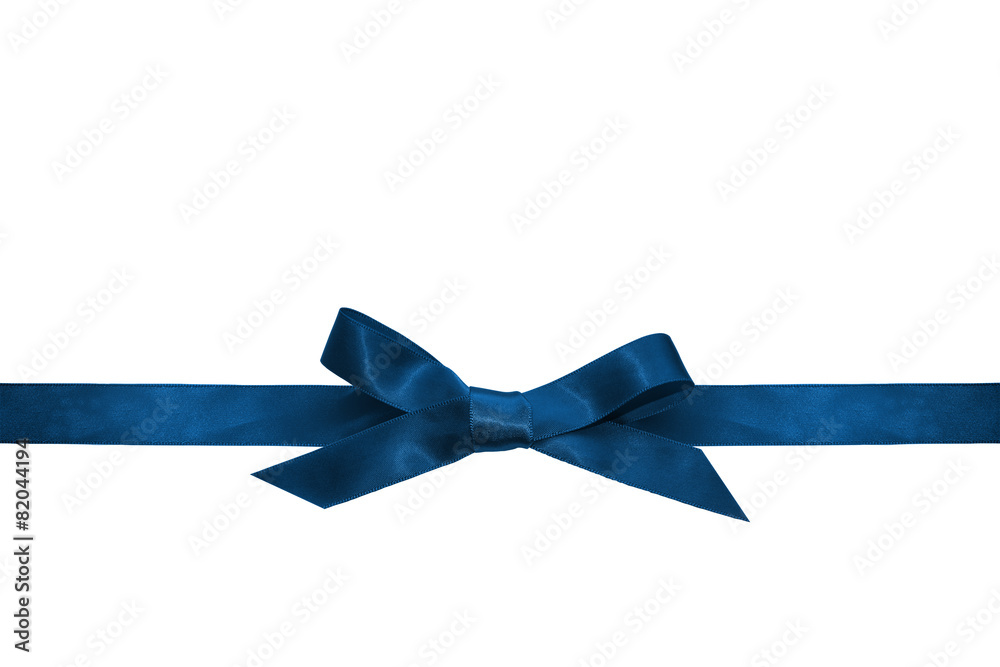 Blue ribbon isolated on white