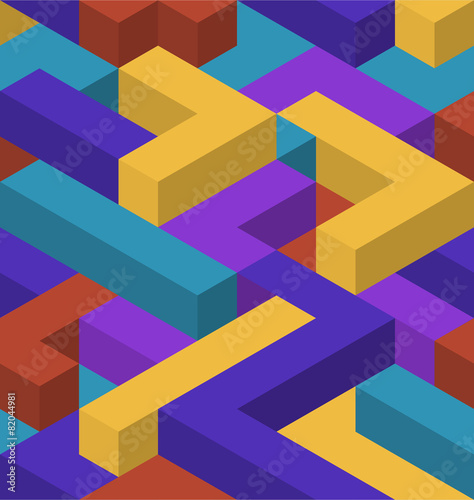 3D color shape's seamless pattern