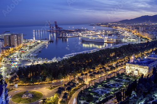 Malaga Port at Night