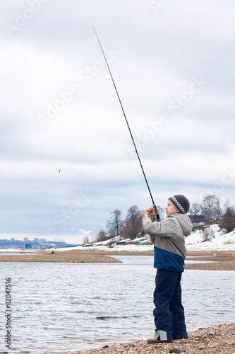 fishing boy on the river