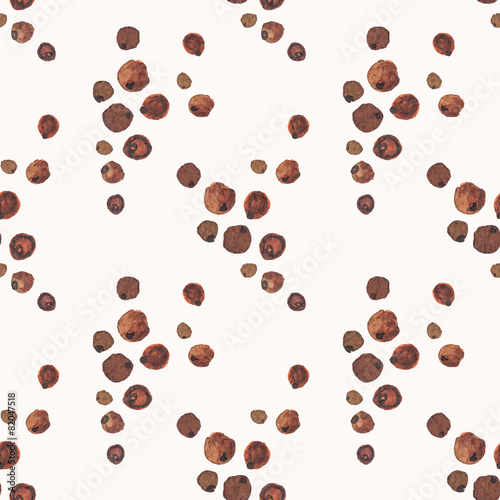 Seamless watercolor pattern with allspice on the white