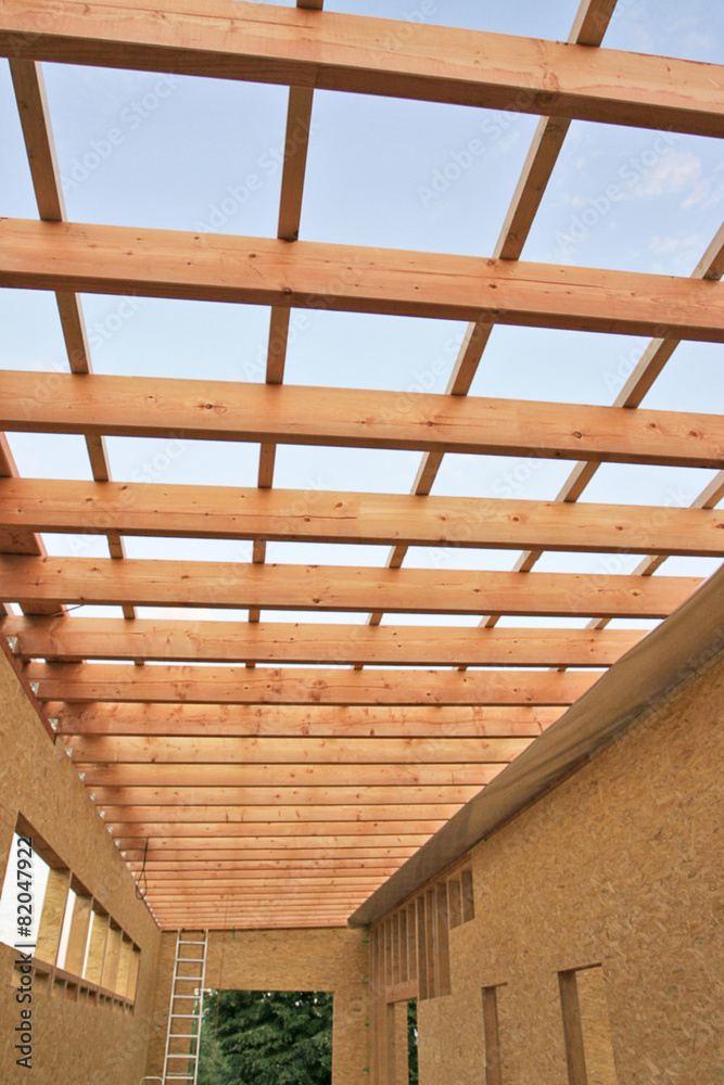 Begin construction wooden house Begin construction wooden house