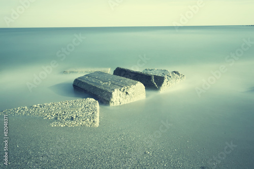 Slabs in calm water