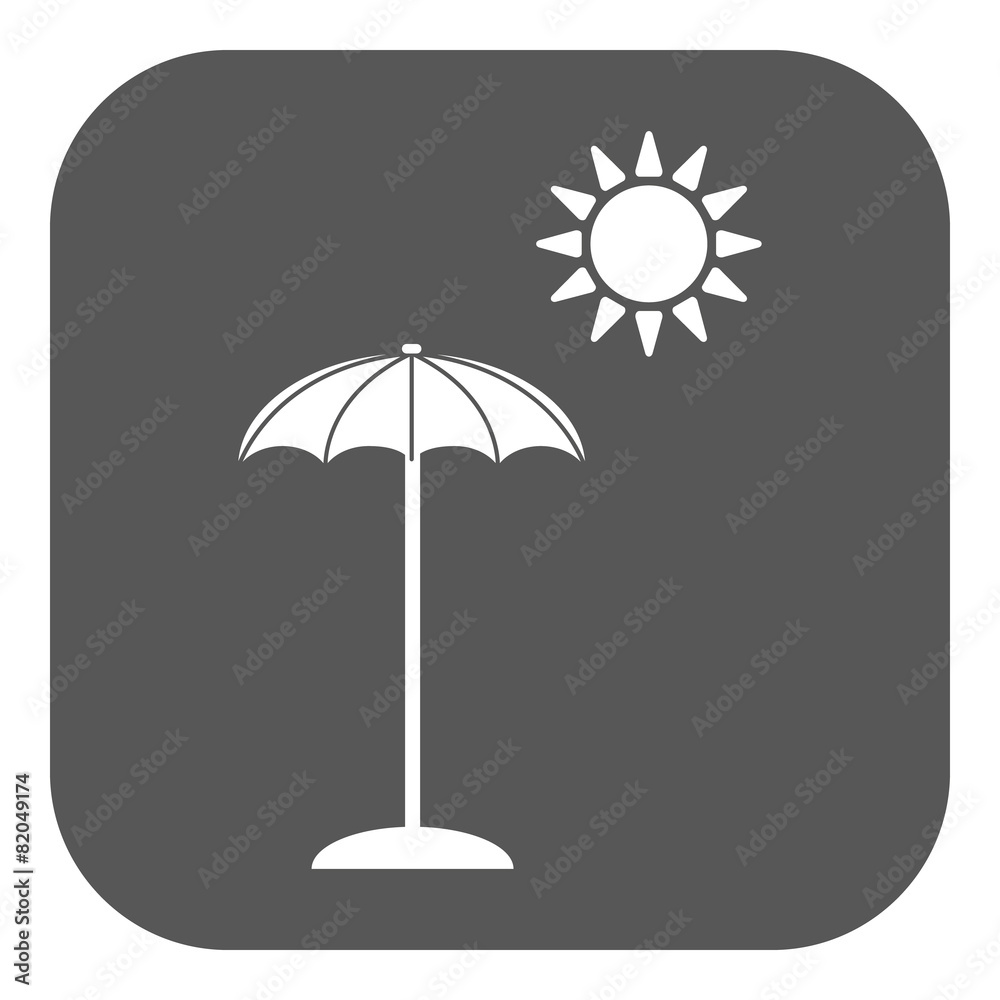 The parasol icon. Vacation symbol. Flat The parasol icon. Vacation symbol. Flat
