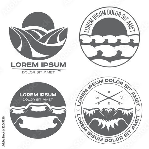 Wave logo label