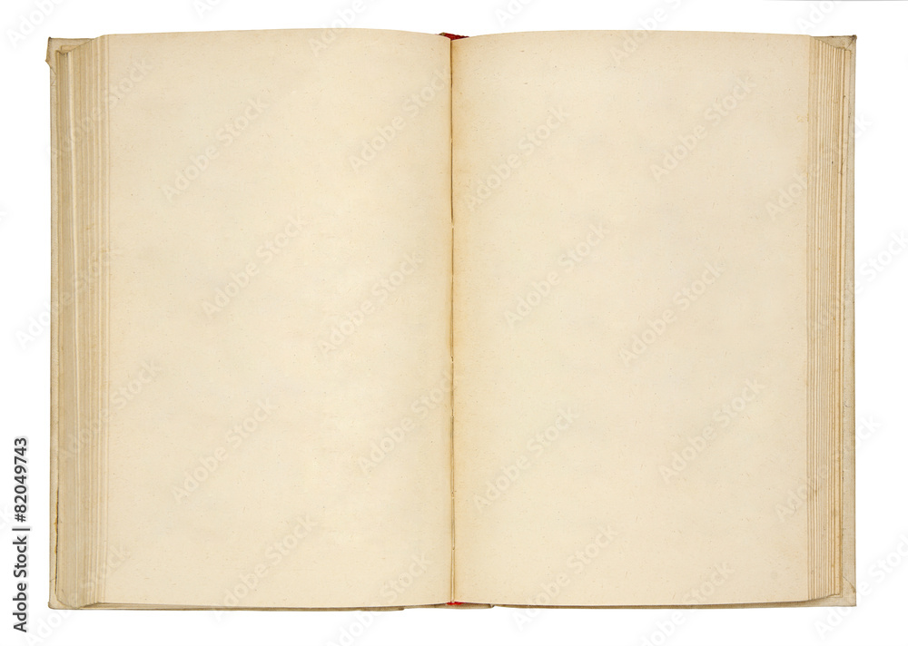 Old open book on white Old open book on white
