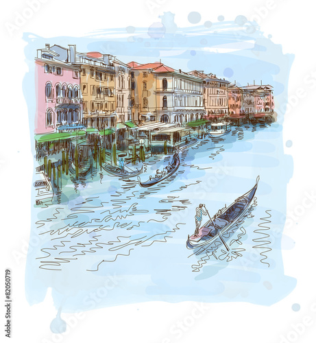 Venice - Grand Canal. The view from the Rialto Bridge