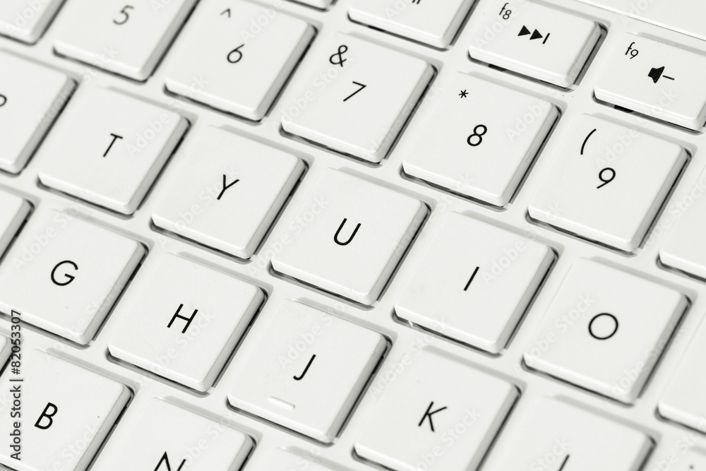 Keyboard with white blank Enter button, with copyspace Keyboard with white blank Enter button, with copyspace