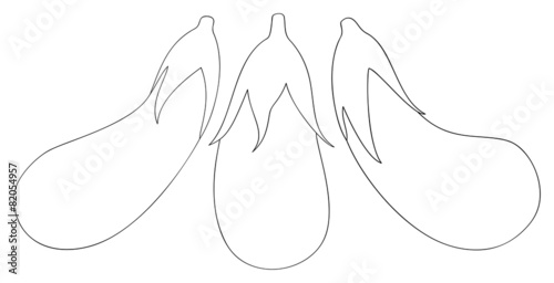 Delightful garden - Set of three aubergines