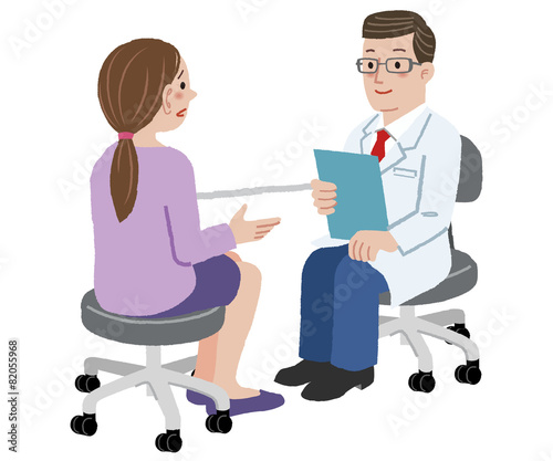 医者 相談 Woman talking with the doctor about her health complains