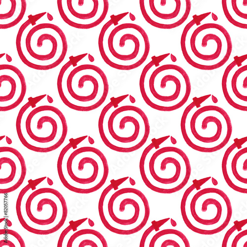 Watercolor seamless pattern with fire hose on the white