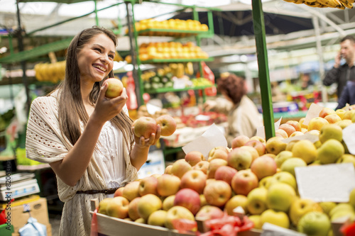 Young woman on the market