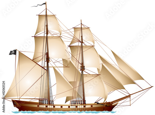 Brigantine pirate ship