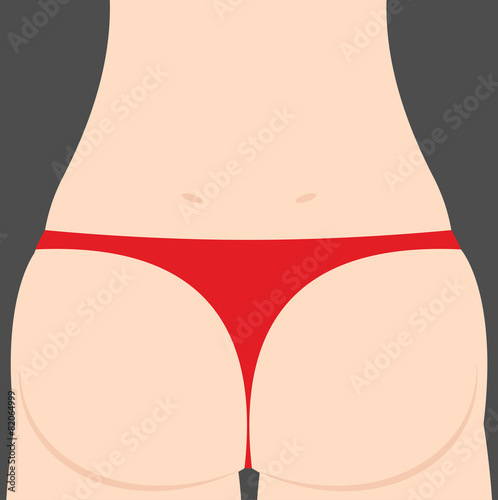 Bikini Sexy Girl ass. Vector illustration