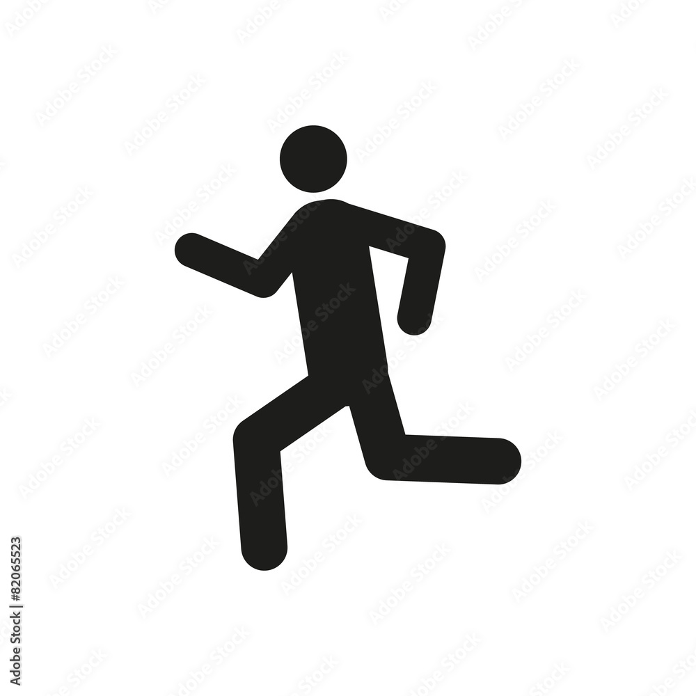The man running icon. Run symbol. Flat