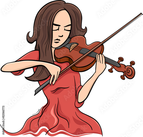 woman playing violin illustration