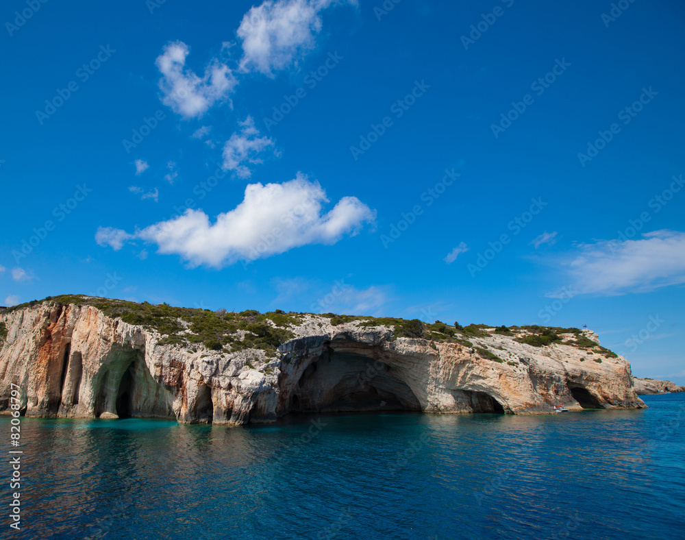 Blue caves on Zakynthos island
