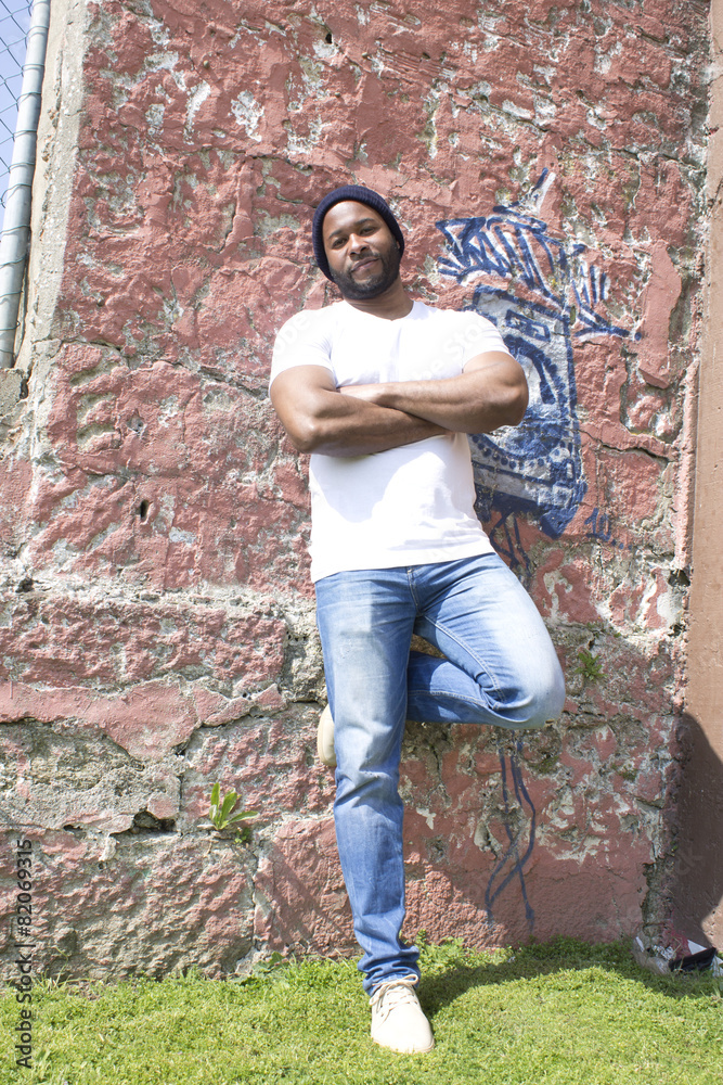 black man on grunge wall black man on grunge wall
