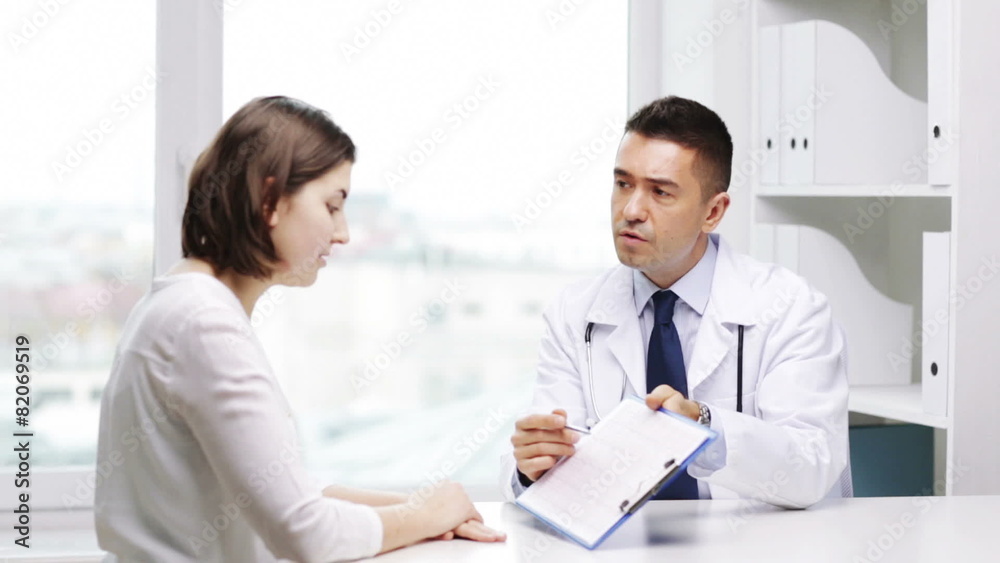 doctor and young woman meeting at hospital doctor and young woman meeting at hospital