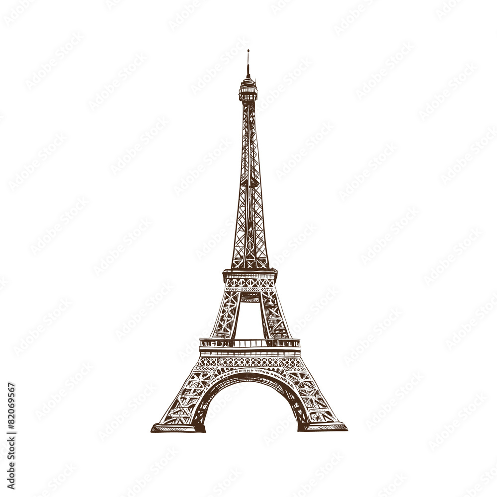 Eiffel Tower, Paris. France. Vector illustration - obrazy, fototapety, plakaty 
