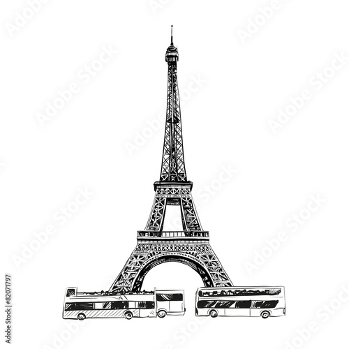 Eiffel Tower  Paris. France. Vector illustration