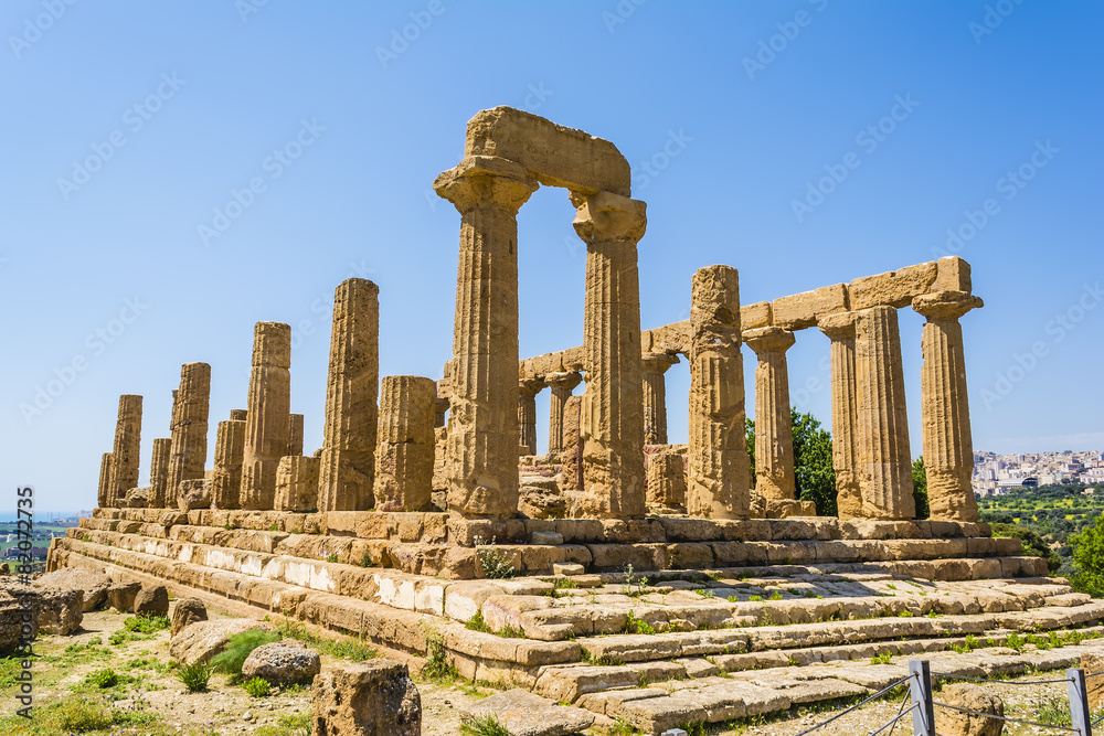 Ancient Greek Temple of Juno God, Agrigento, Sicily, Italy Ancient Greek Temple of Juno God, Agrigento, Sicily, Italy