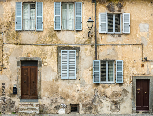 Facade of a home in Tucany, Italy
